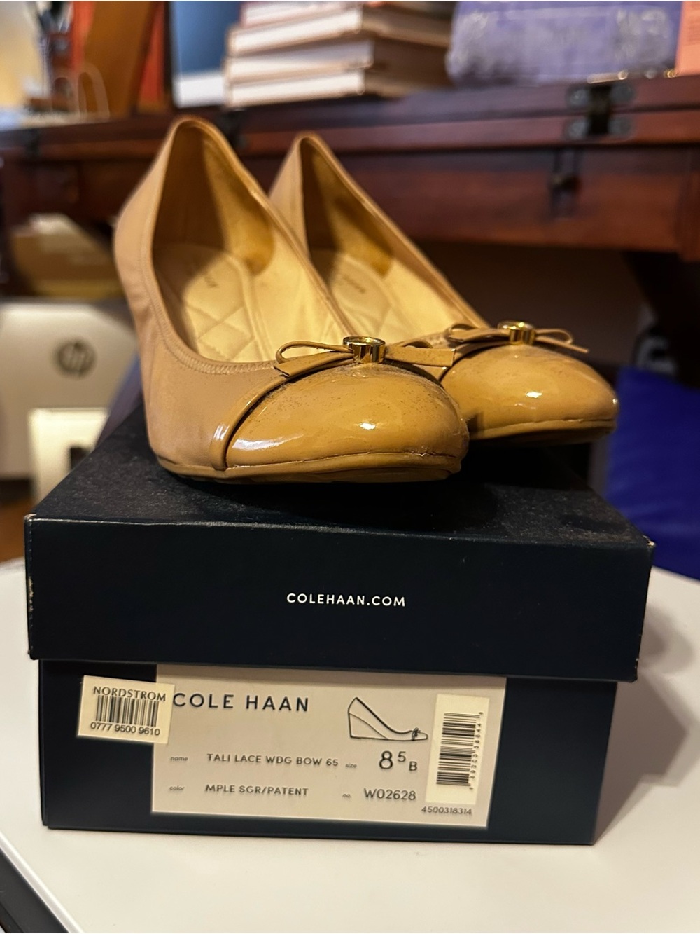 Cole Haan Patent Leather Ballet Flats in Maple